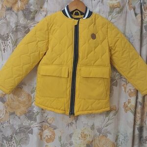 NWT, Brooks Brothers Yellow Quilted Kids Puffer Jacket